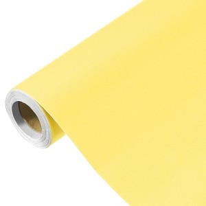 Unique Bargains Wallpaper, Peel and Stick Wallpaper Contact Paper Solid Color Vinyl Self-Adhesive Wall Paper Decorative Lemon Yellow 197"x23.6" - 1 of 4