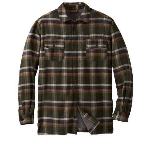 Boulder Creek By Kingsize Men's Big & Tall Fleece-lined Flannel Shirt  Jacket- Big - 6xl, Forest Green Plaid : Target