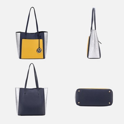 MKF Collection Tote Bag Color Block Magnetic Snap Closure, Leah | MKF Collection by Mia K - Black — фото 4