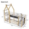 Bunk Bed Frame Twin House Bunk Bed,Twin Over Size Bed, Convertible Pine Wood Bunk Bed With Storage Staircase And Blackboard, For Kids Room Bedroom - 2 of 4