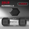 COZONY Hex Dumbbell Pair, Cast Iron Core, Rubber Coated, Textured Steel Handles for Strength Training - 2 of 4