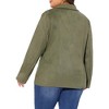 Agnes Orinda Women's Plus Size Faux Suede Long Sleeve Lapel Work Office Blazer - 4 of 4