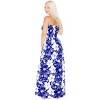 LA LEELA Women's Tube Dress Party Top Maxi One Size Indigo All Over Floral - 3 of 4