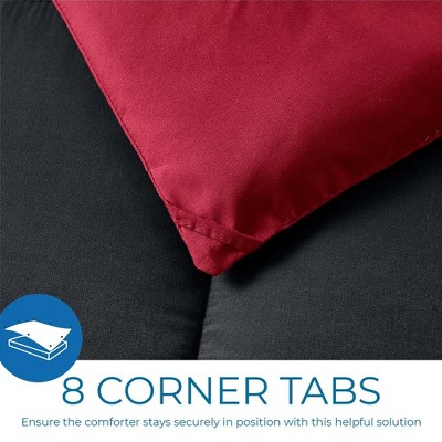 Burgundy and Black Reversible Twin Microfiber Duvet