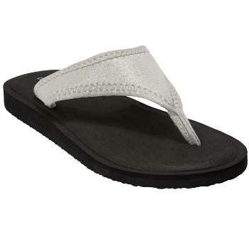 Comfortview Women's Wide Width The Sylvia Soft Footbed Thong Slip On Sandal
