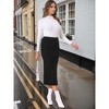 INSPIRE CHIC Women's Ribbed Elastic High Waist Stretchy Pencil Casual Sweater Midi Skirt - 2 of 4