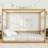 KTMBDW Full Size Canopy Bed Frame with 4 Posters and Guardrails, Full Size Montessori Floor Bed with High Fence, Montessori Bed Full Size - 2 of 4