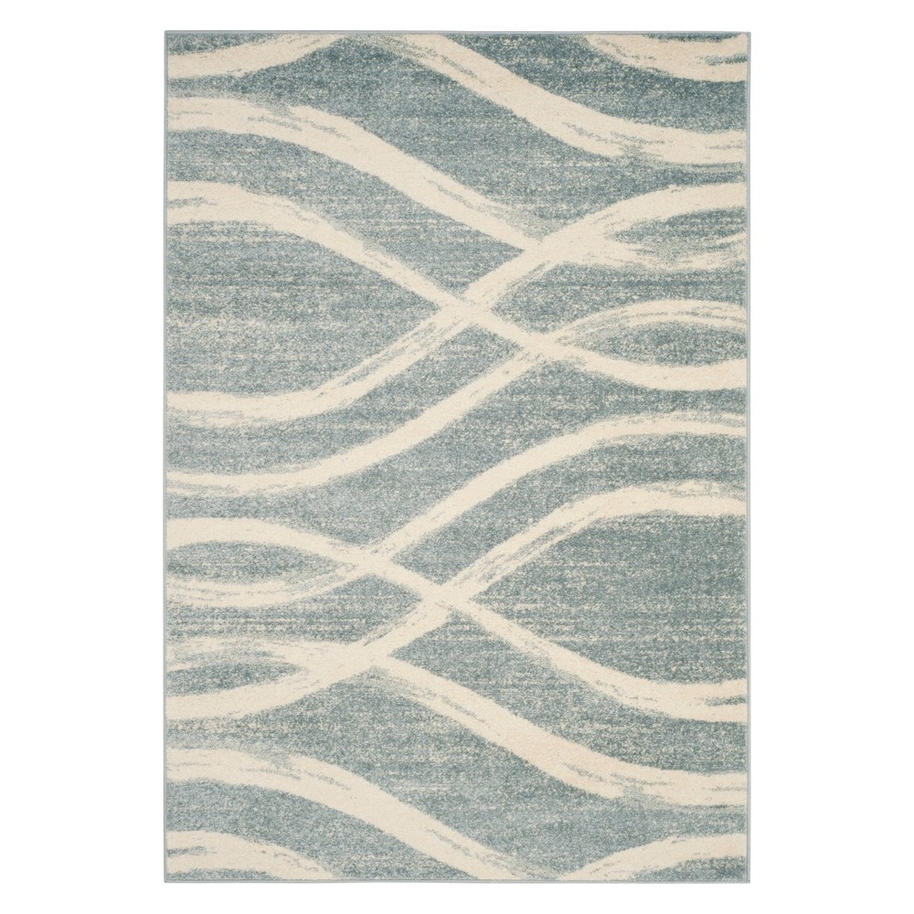 4'X6' Wave Area Rug Cream/Slate - Safavieh