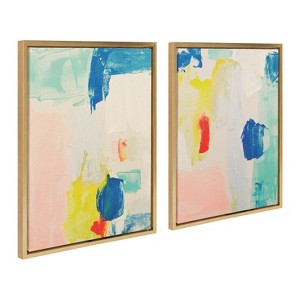 Kate and Laurel Sylvie Pop of Color I and II Framed Canvas Art Set by Amy Lighthall - 1 of 4