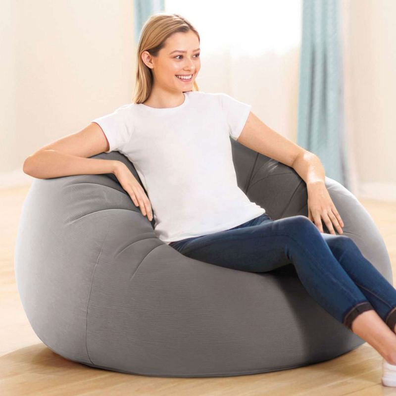 Intex 68579EP Inflatable 42L x 41W x27H Inch Contoured Beanless Bag Lounge Chair, Gray, 4 of 7