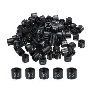 Unique Bargains Round Plastic Reusable Garment Hanger Marker Number Tag Black 100 Pcs - 1 of 3