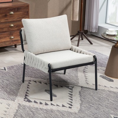 Lycvki Modern Accent Lounge Chair with Soft Cushion and Metal Frame