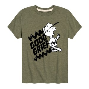 Boys' - Peanuts - Good Grief Split Short Sleeve Graphic T-Shirt - 1 of 4