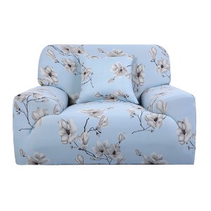 PiccoCasa Armchair Contemporary Floral stretch sofa cover 1 Pc - 1 of 3