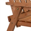 SKRAN Patio Bench, Garden Bench with Middle Table and Umbrella Hole, Wooden Outdoor Bench for Patio, Porch, Poolside, Balcony, Orange - 4 of 4