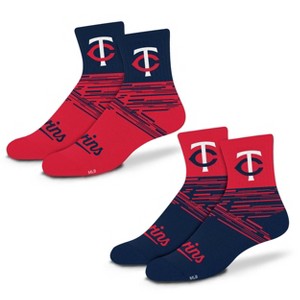 MLB Minnesota Twins Youth Quarter Socks - 2pk - 1 of 4