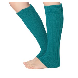 Isadora Paccini Women's 80s Style Ribbed Knit Tranquil Teal Temptation Leg Warmers for Parties & Sports Accessories - 1 of 1