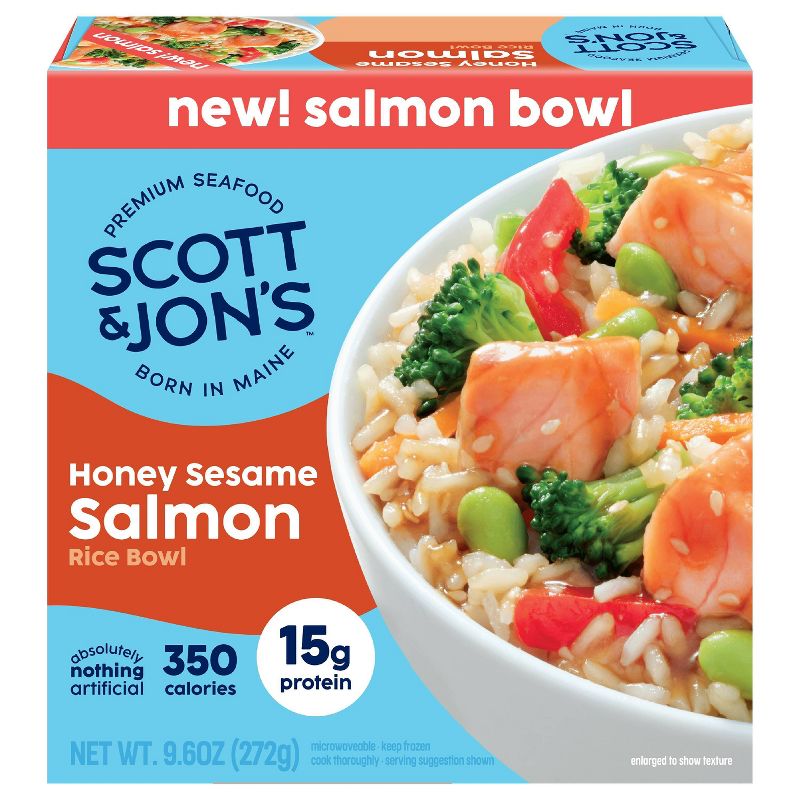 Scott and Jon&#39;s Honey Sesame Salmon Rice Bowl Frozen Meal - 9.6 oz, 1 of 8