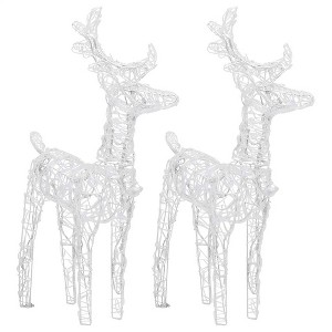 Christmas Reindeer Set of 2 Blue Acrylic Medium - 1 of 4