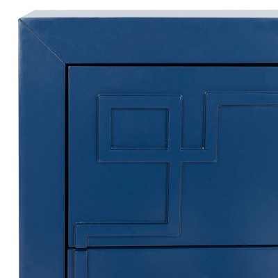 Lapis Blue and Gold Modern 3-Drawer Night Table