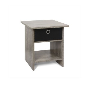 HOMLUX Modern End Table Nightstand with Storage Drawer & Display Shelf Beside Bedroom - 1 of 4