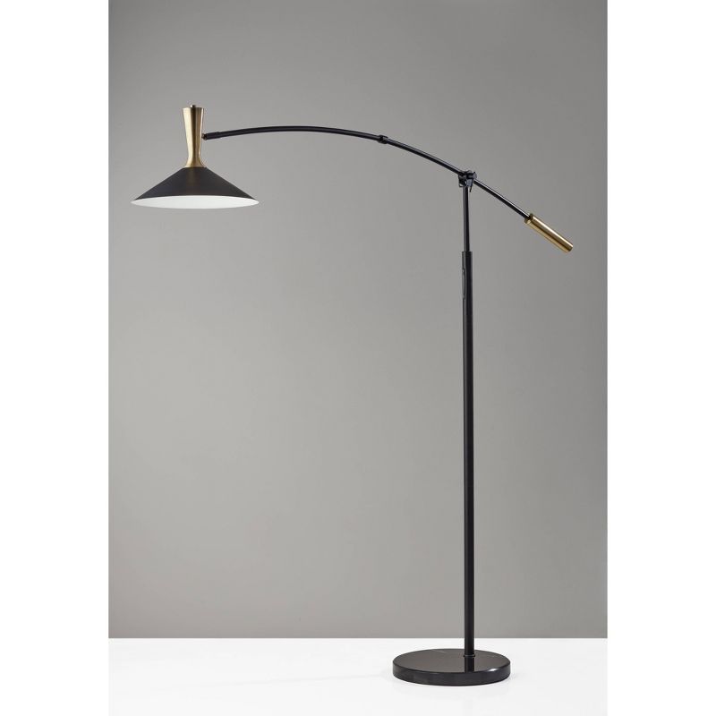 Bradley Arc Lamp with Smart Switch Black (Includes LED Light Bulb) - Adesso, 1 of 9