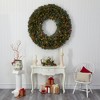 Nearly Natural 5-ft Giant Flocked Artificial Christmas Wreath with 280 Multicolored Lights, Glitter and Pine Cones - 4 of 4