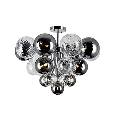 CWI Lighting Pallocino 10 Light Flush Mount With Chrome Finish