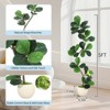 Fiddle Leaf Fig Artificial Tree with White Planter, Fake Rubber Tall Fake Floor Plant In Pot - Artificial Trees for Home Office Living Room Decor - 3 of 4