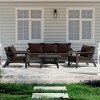 WestinTrends Avalon Outdoor 6-Piece Modular Sectional Patio Furniture Sofa Set, Black/Brown - 2 of 4
