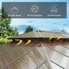 Gloweer Outdoor Hardtop Aluminum Gazebo Permanent with Polycarbonate Double Roof, with Curtain and Net - 2 of 4