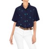 LA LEELA Women's Casual Solid Blouse Shirt TShirts Short Sleeve Button Down Dress Tops Tee Shirts Hawaiian Blouses for Women - 2 of 4
