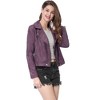 INSPIRE CHIC Women's Zip Up Faux Suede Biker Moto Jacket - 4 of 4
