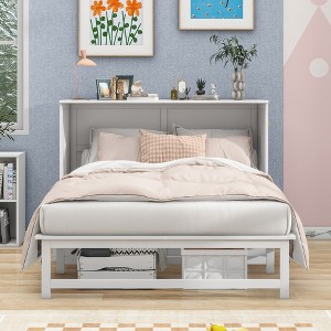 Whisen Queen Size Murphy Bed with Built-In Charging Station and a Shelf - 1 of 4