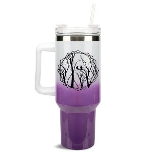 Elanze Designs Birds Resting on Tree Branches 40 oz. Stainless Steel, Large Water Bottle Coffee Mug, Spill & Leak Resistant, Thermal Travel Tumbler - 1 of 1