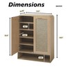 Gulches 31 in W x 13 in D x 41 in H Oak Particleboard Rattan Free Standing Decorative Storage Cabinets with 6-Tier Adjustable Shelves Doors in Oak - 4 of 4