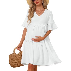 white pregnancy dress New Life clean lines to accessorise to your own unique style Buy White Maternity Wedding Dress,