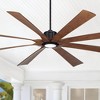 80" Possini Euro Design Defender Modern Indoor Outdoor Ceiling Fan with Dimmable LED Light Remote Matte Black Koa Damp Rated for Patio Exterior House - 2 of 4