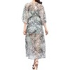 LA LEELA Women's House Daily Routine Evening Wear Holiday Casual Loungewear Caftan Long Mumu Dresses for Women Medium-Large Green, Animal Icon - 4 of 4