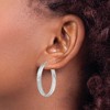 Black Bow Jewelry 4mm Diamond-Cut Sterling Silver Round Hoop Earrings, 30mm (1 1/8 in) - 3 of 4