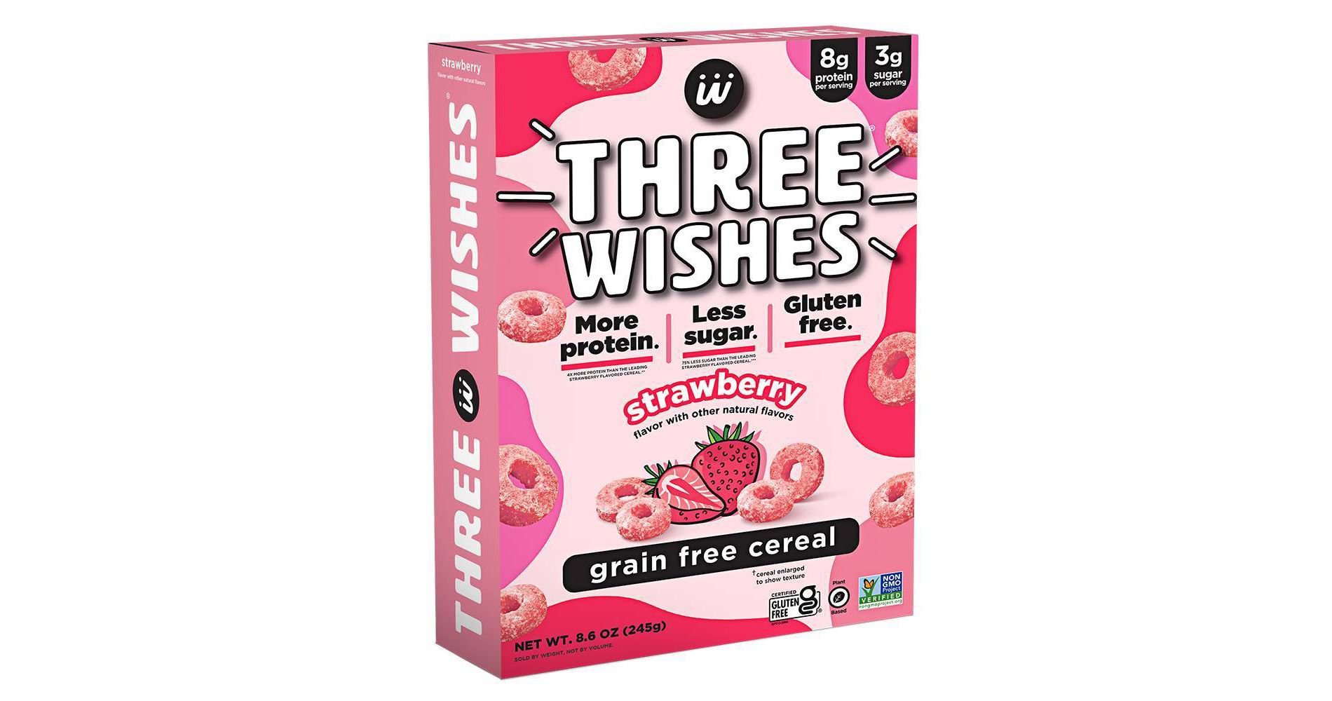 Three Wishes Gluten Free Strawberry Grain-Free Breakfast Cereal - 8.6oz