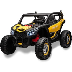 24V 2-Seater UTV, 4WD Ride On Toys with Remote Control, Powerful Electric Vehicle 4 Shock Absorbers, Leather Seats, Music and Lights - 1 of 4