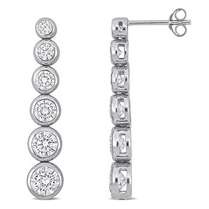 EVERLY JEWELRY | Sterling Silver 5 CT TGW Cubic Zirconia Graduated Dangle Earrings - 1 of 4