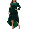 Agnes Orinda Women's Plus Size Mermaid Round Neck High Low Hem Maxi Velvet Formal Dresses - 2 of 4