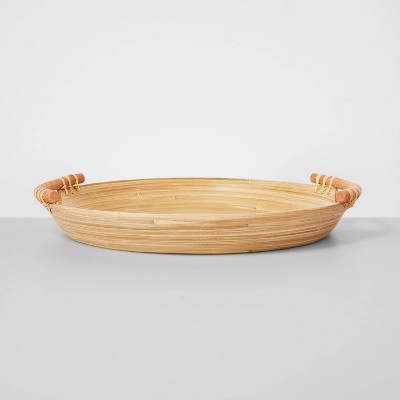 rattan serving tray