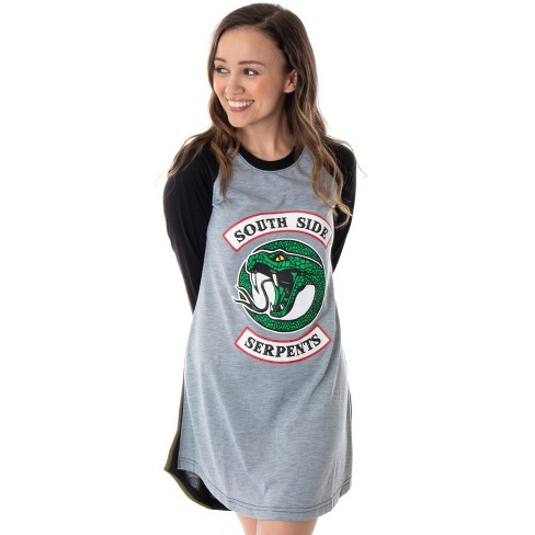 Riverdale Women s Southside Serpents Raglan Sleep Shirt Pajama