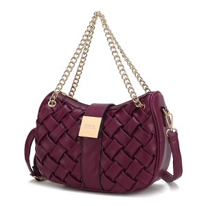 MKF Collection Solari Vegan Leather Women's Shoulder Bag Braided Chain by Mia K - 1 of 4
