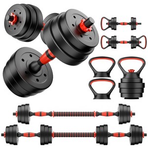 SUGIFT 45LB Adjustable Dumbbell Set 4 in 1, Convert to Barbell Kettlebell Push-Up Stand, Home Gym Weights for Men Women Strength Training - 1 of 4