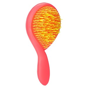 Michel Mercier The Girlie Detangle Brush - Painless Detangling Brush - Easy Grip Hair Brush Design - Thick and Curly Hair - Yellow-Pink - 1 pc - 1 of 4