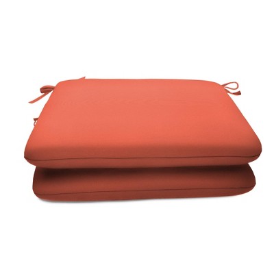 Casual Cushion Solid Sunbrella Fabric 2-Piece Indoor/Outdoor Seat Pad Cushion